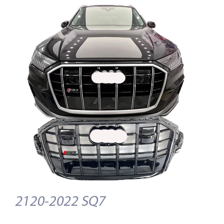 

New Style ABS Front Grille for Q7 Radiator Honeycomb Grills Front Bumper Grill SQ7 Frame Quattro Style2021-2022