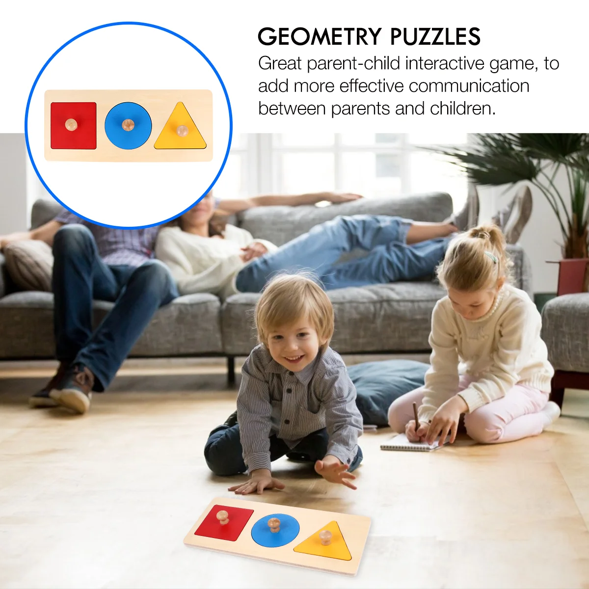 Geometrisch Paneel Houten Geometrie Puzzel Speelgoed Voor Kinderen Kinderspeelgoed Rond Verschillende Wiskundige Puzzels Reizen Baby