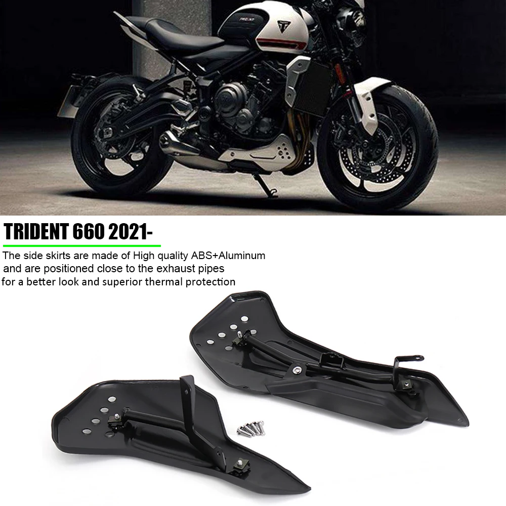 

2021 New Motorcycle Accessories Engine Side Lower Fairing Belly Spoiler Protection Plates Kit Cover For Trident 660 Trident660