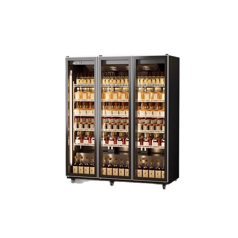

Beer cabinet Beverage cabinet Internet celebrity wine display cabinet Refrigerated three-door double-door bar Refrigerator freez