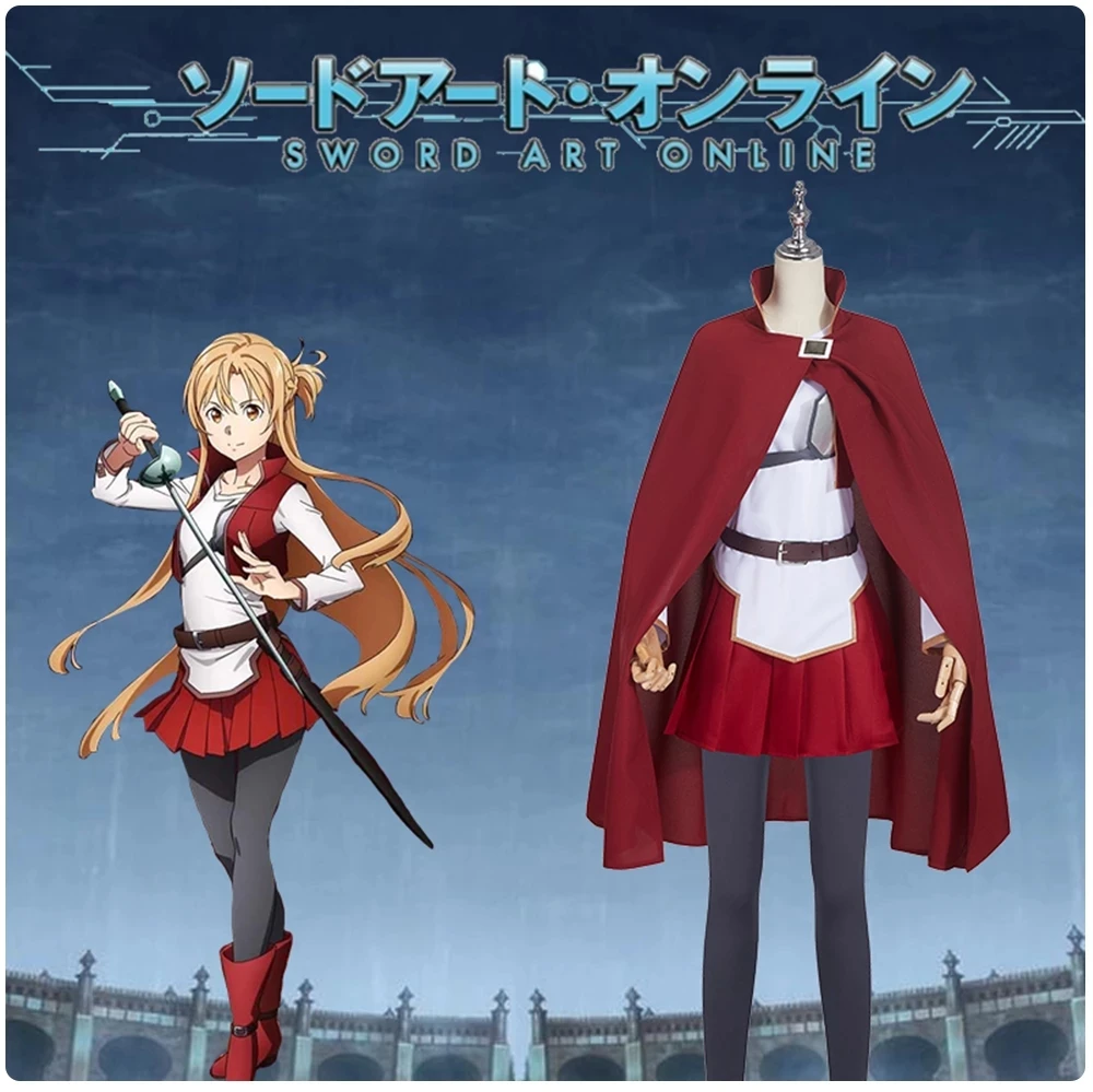 

Sword Art Online The Movie PROGRESSIVE Aria of a Starless Night Yuuki Asuna Cosplay Costumes With Wig Uniform For Women