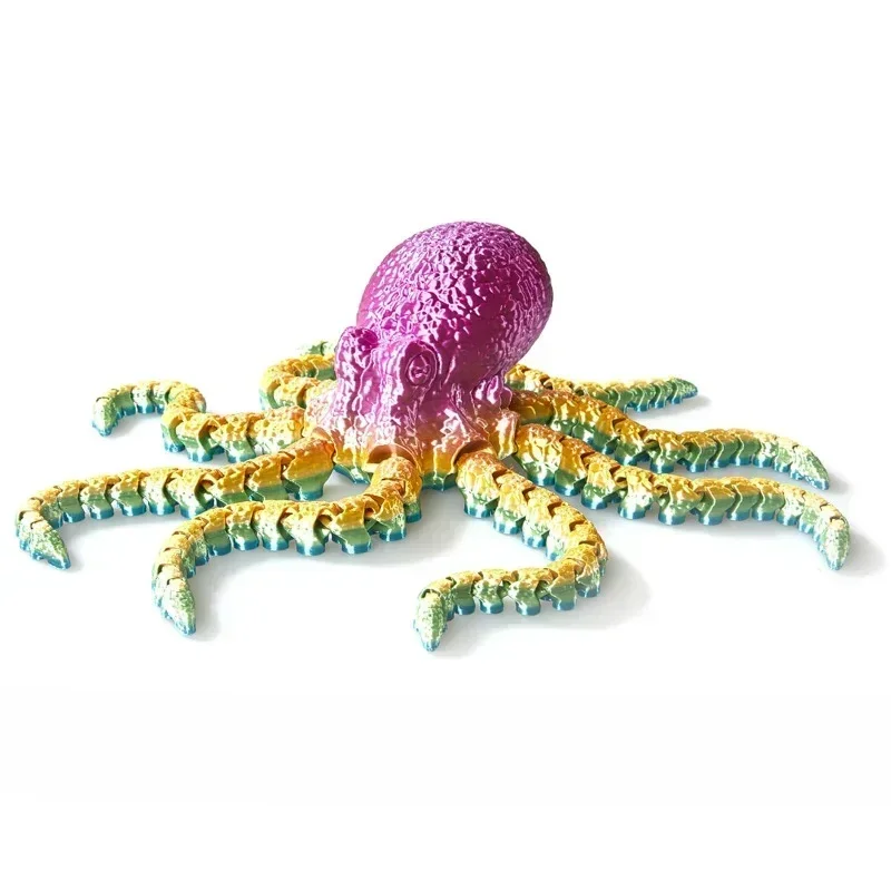 Nueva estatuilla de pulpo impresa en 3D de 19CM con articulaciones flexibles para decoración de escritorio de oficina en casa adorno de mesa de Animal en el océano juguete de regalo Ideal