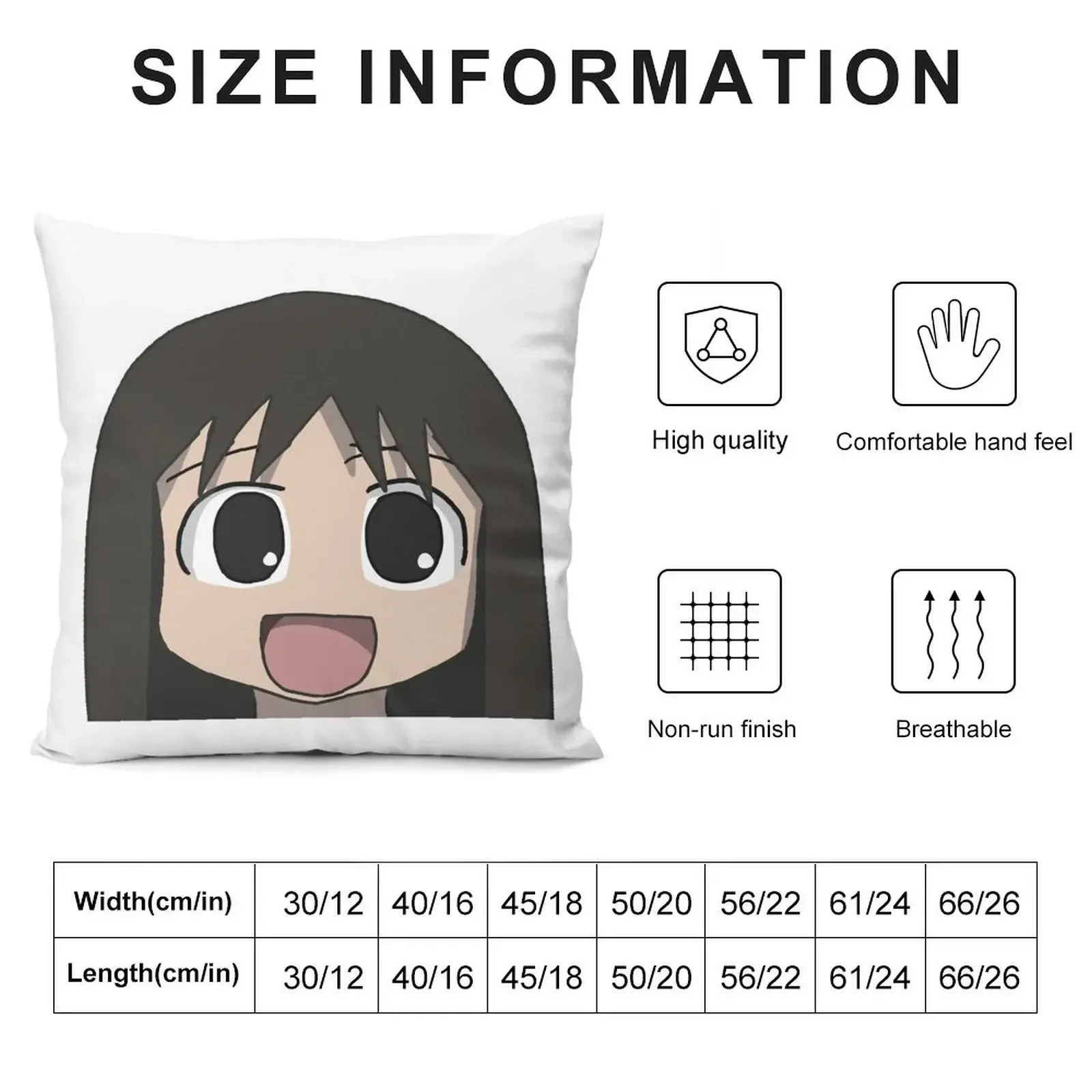 Osaka Azumanga Daioh Peeker!! (Colored) Throw Pillow Pillow Decor Pillow Case Christmas