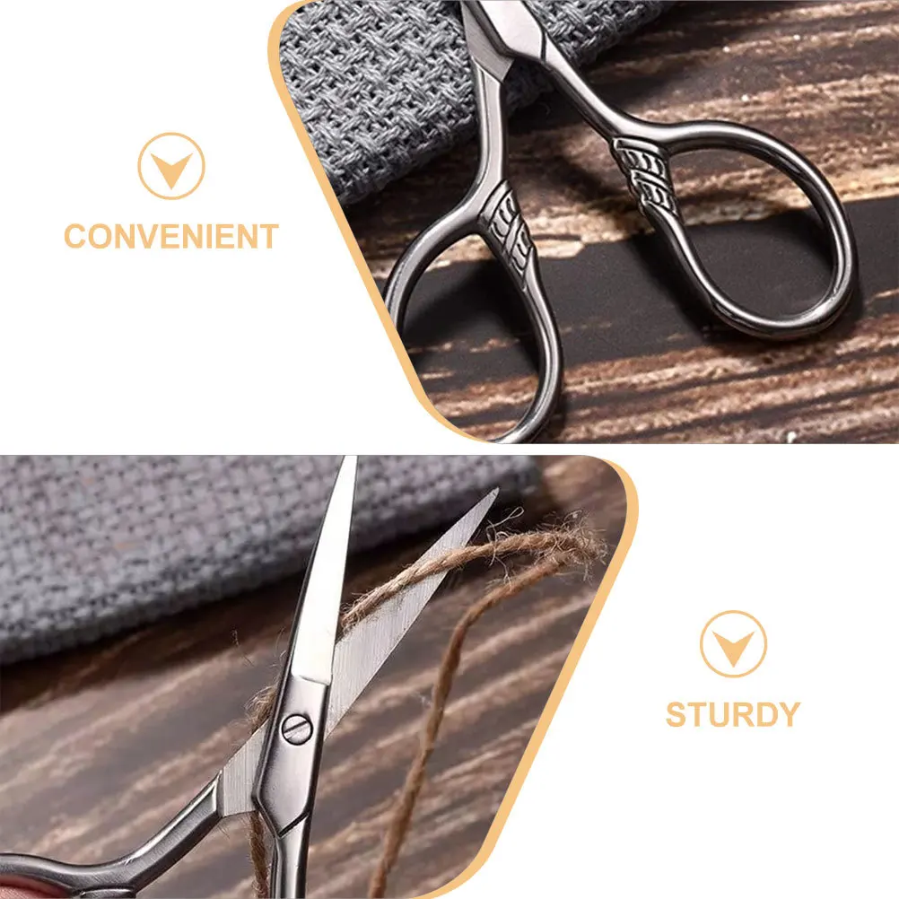 

2Pcs Eyebrow Scissors Stainless Steel Small Facial Hair Nose Beard Mustache Trimming Grooming Scissors Precision Tool