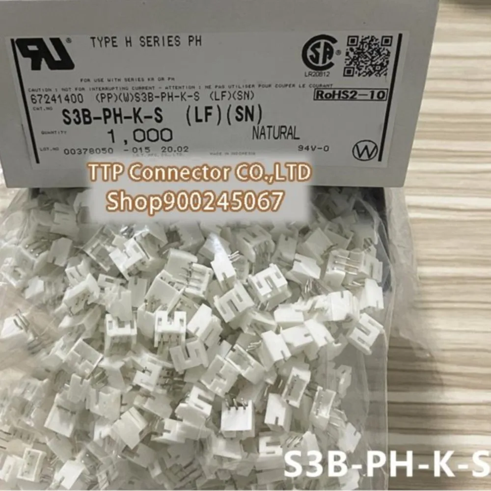 100pcs/lot Connector S3B-PH-K-S(LF)(SN) 3pin 2.0mm Leg width 100% New and Origianl