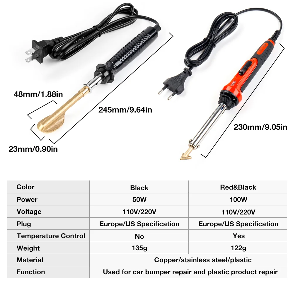 110/220V Car Bumper Repair Soldering Iron Kit Thermal Stapler Leather Ironing Tool Smoothing Tool With Glue Stick Plastic Repair