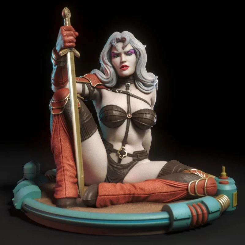

Female Soldier Scene Resin Figure Model Kit 1/24 Scale Resting Unassembled Unpainted Statuettes Toys