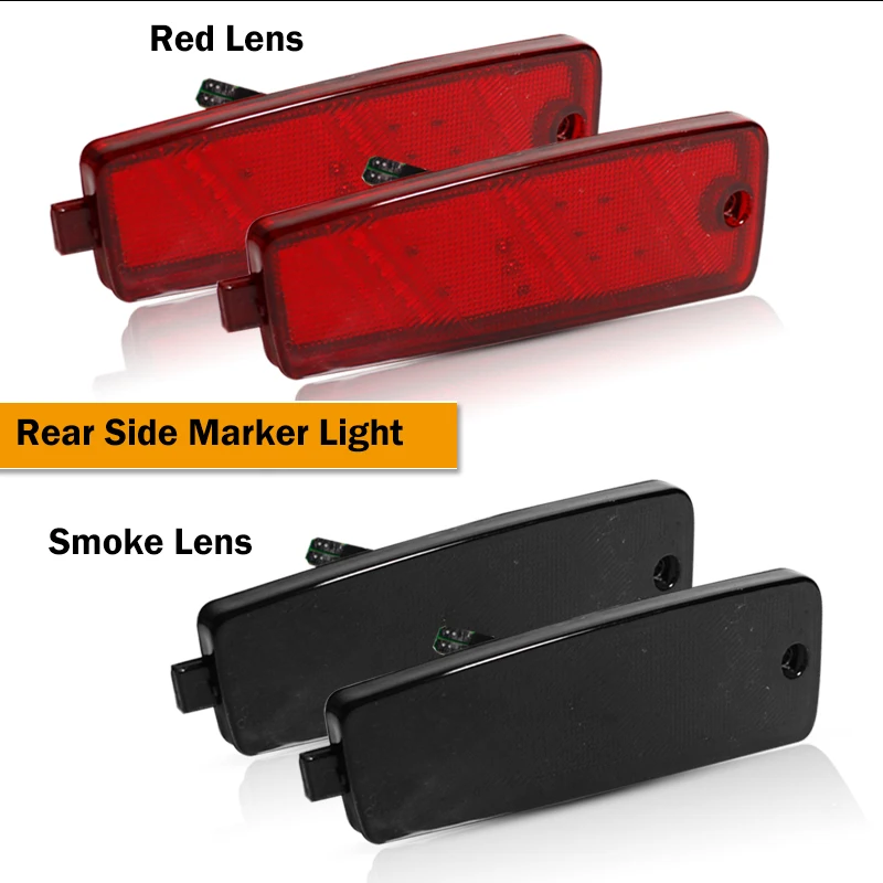 2PCS Car Front White /Amber, Rear Red LED Bumper Side Marker Light For 2006-2011 Chevrolet HHR Parking, Turn Signal Light