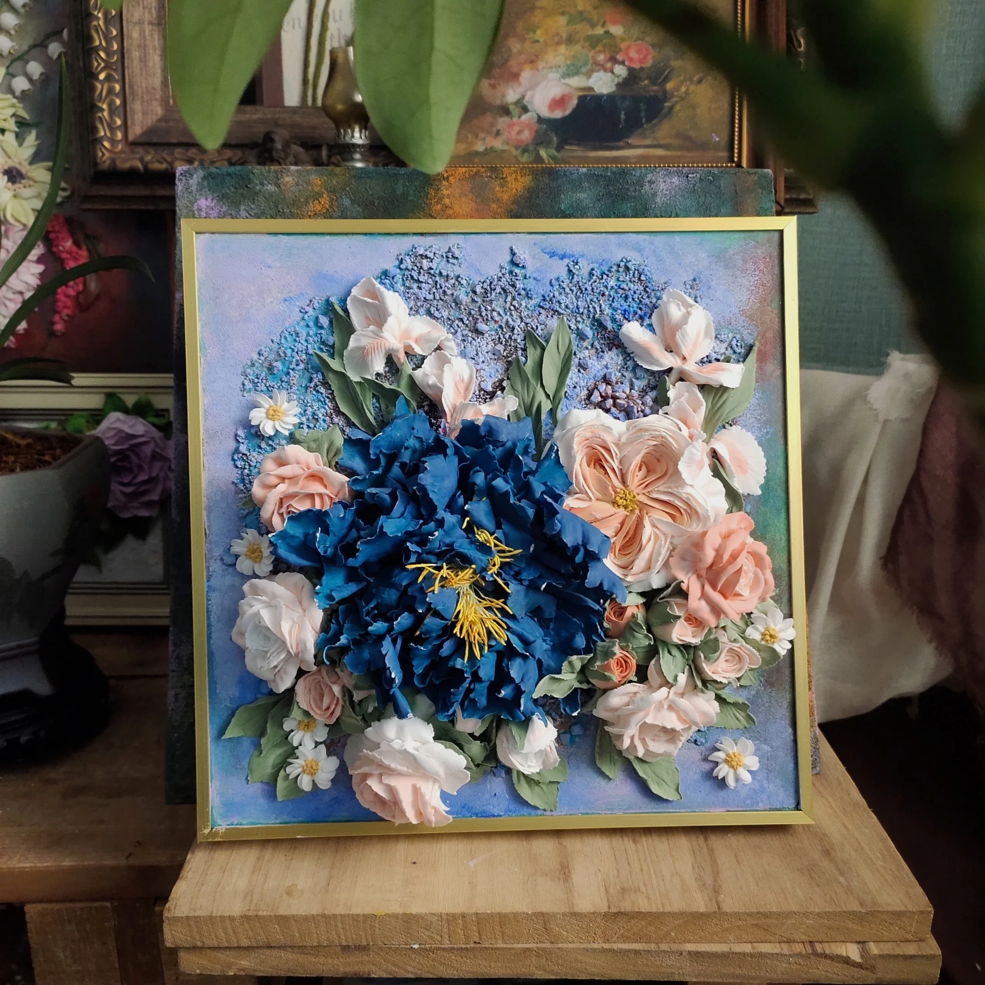 

0033 Modern Art Wall Decor Home Decoration Oil Painting Acrylic Canvas Painting 3D Flower Decor Modern Flower Art Wall Painting
