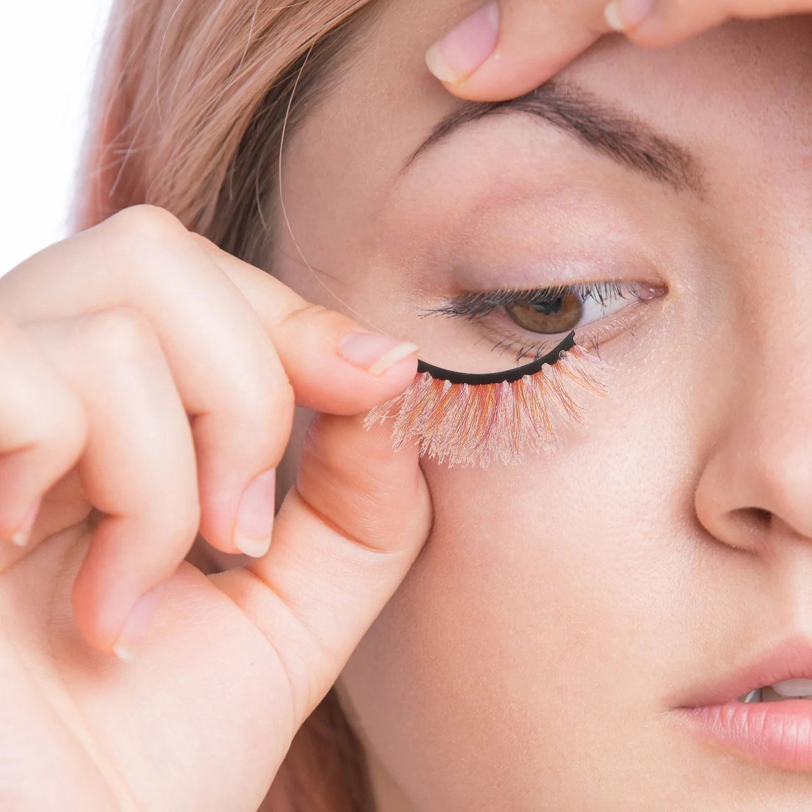 5Pairs Colored Fake Lashes 3D Makeup Natural Eyelashes Party Eyelashes Eye Catcher Stage Performance Halloween