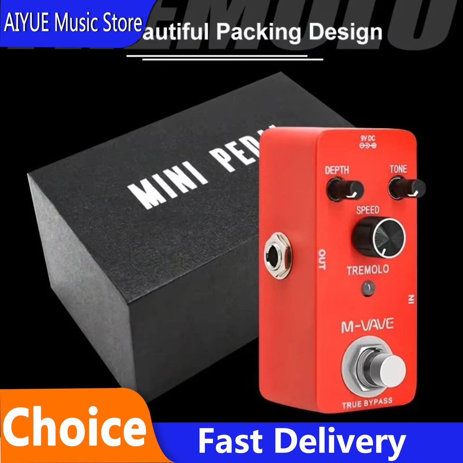 

M-VAVE TREMOLO Electric Guitar Effect Pedal Tremolo Classic Effects Zinc Alloy Shell True Bypass Effect Pedal Guitar Parts