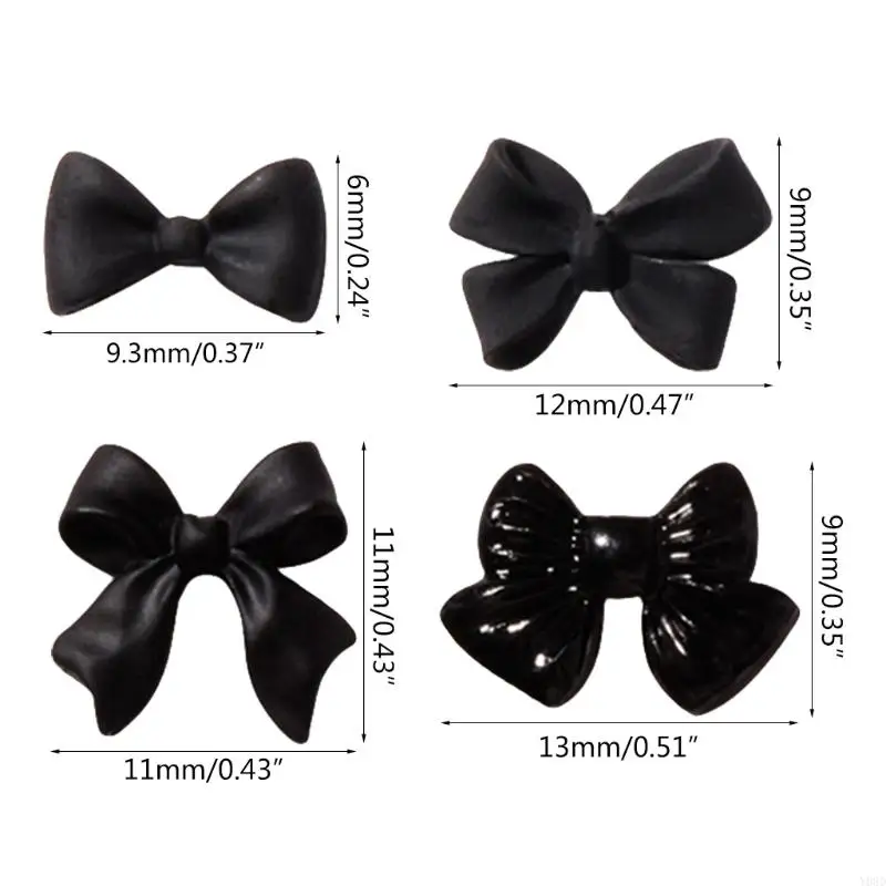 Y08D 50pcs/gói Bowknot Dễ thương Trang trí nghệ thuật Ribbon 3D Ribbon Phụ kiện làm móng đơn giản DIY Crafts Vật tư