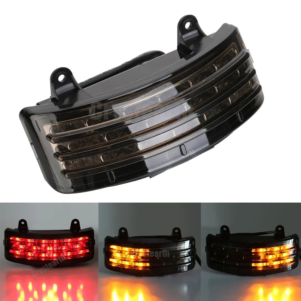 Motorcycle Tri-Bar Rear Fender LED Tail Brake Light Turn Signals For Harley Touring Street Glide 2006-2009 FLHX & 2006 EFI FLHXI