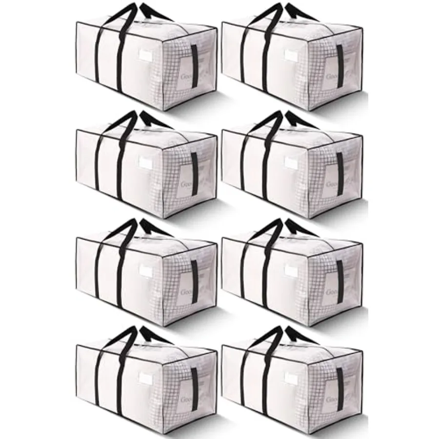 Supports 200lbs Heavy Duty Moving Bags - Strong Zipper Wrap-Around Handles - Water-Resistant Storage Totes, Durable Alternative