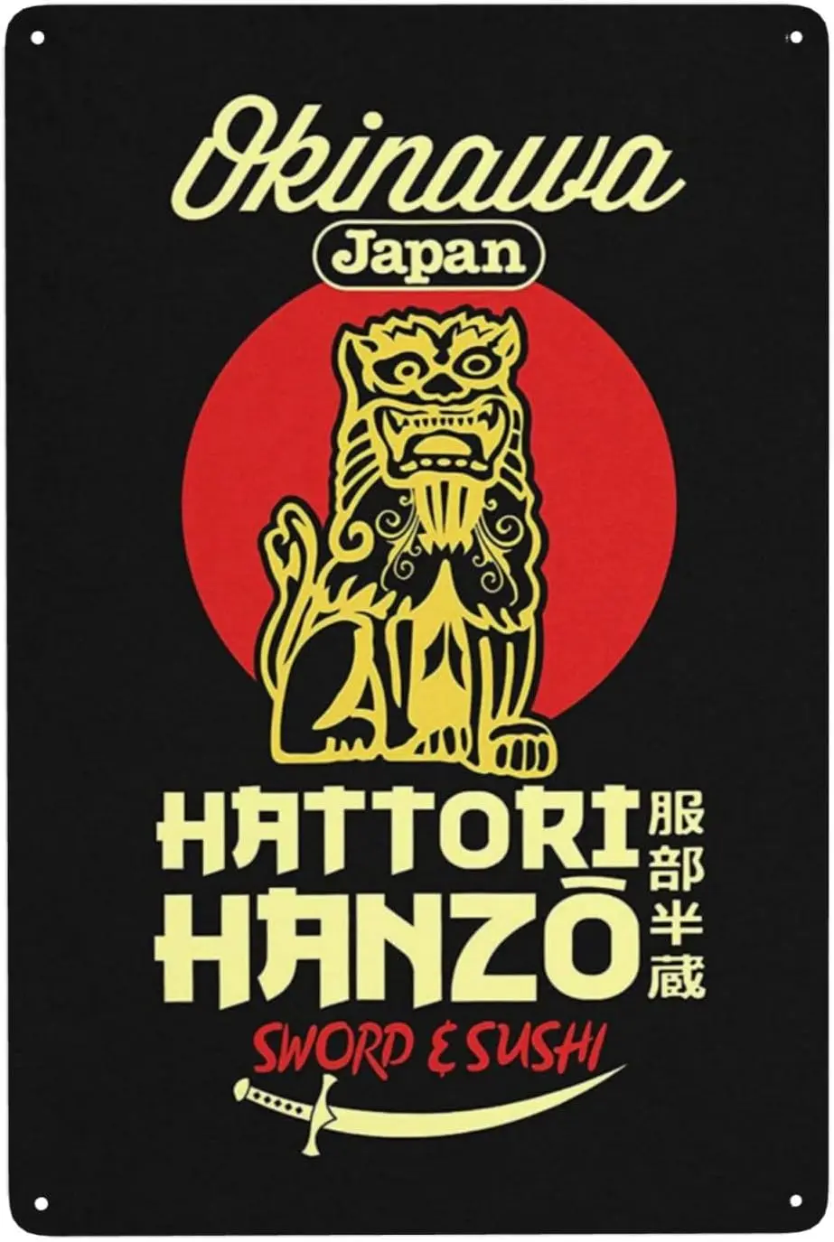 ZTTN Hattori Hanzo Винтажные жестяные вывески Kill Bill Horror Movie 90-х годов Комната Украшения дома Плакаты для комнаты Эстетическое настенное искусство P вывеска