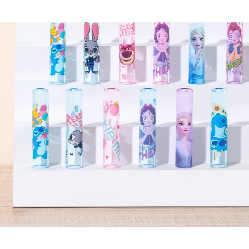 قبعة أقلام كرتونية جديدة من ديزني، غطاء قلم بلاستيكي لطيف للأميرة، غطاء قلم رصاص على شكل دب الفراولة، موسع 6 عبوات #2