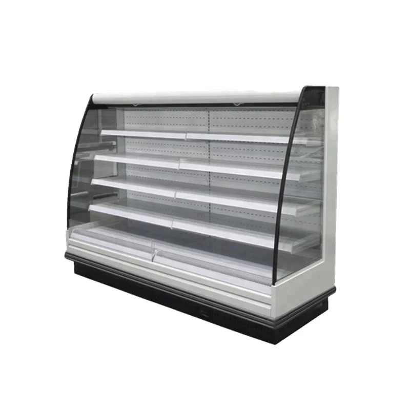 FOODLINE Customized Supermarket Fresh Produce Storage Semi Vertical Island Chiller Commercial Beverage Display Refrigerator