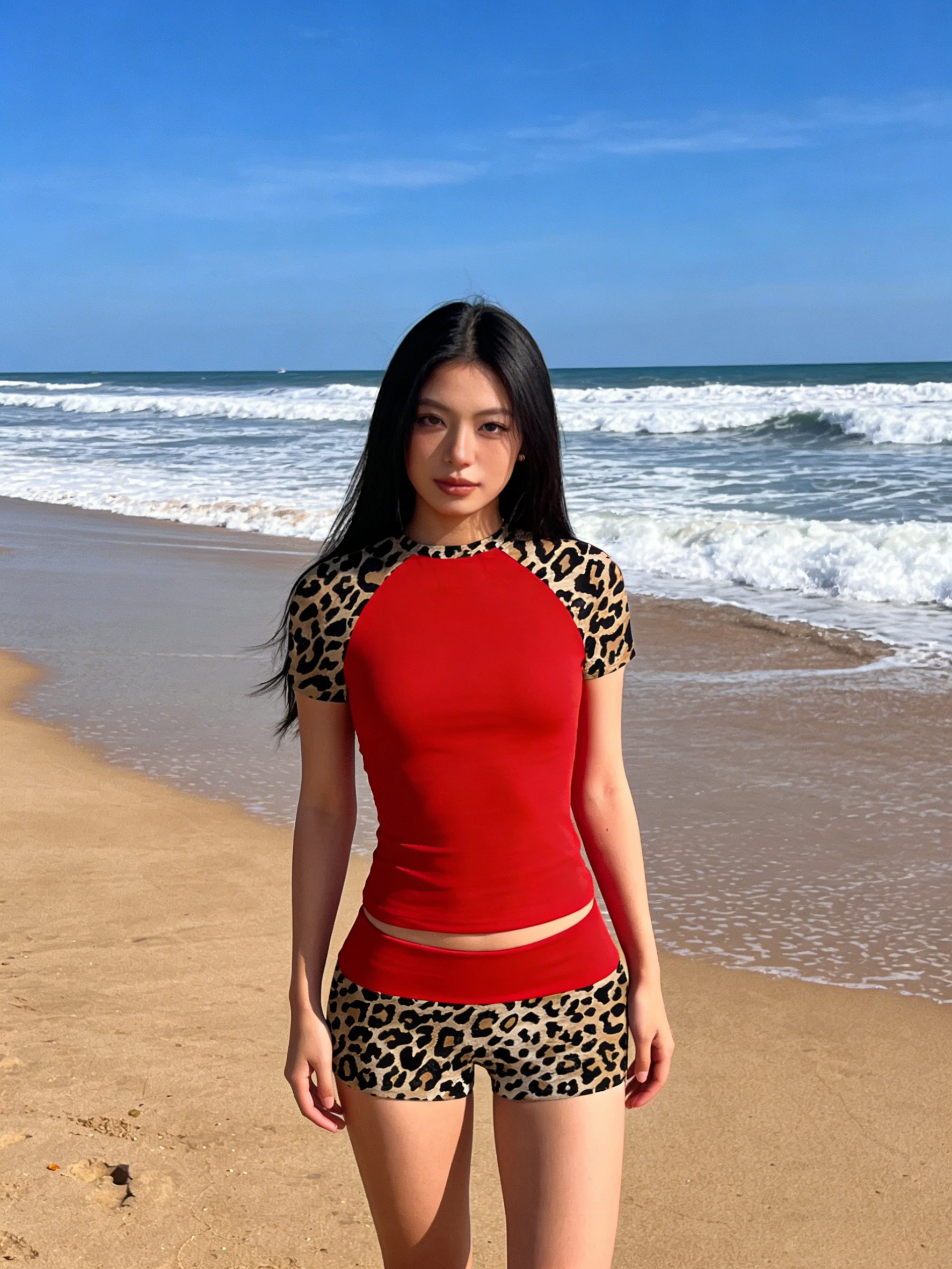 

Новый комплект из шорт и топа с леопардовым принтом, в стиле ретро, Y2K, сексуальный, в стиле Harajuku, повседневный, с короткими рукавами.