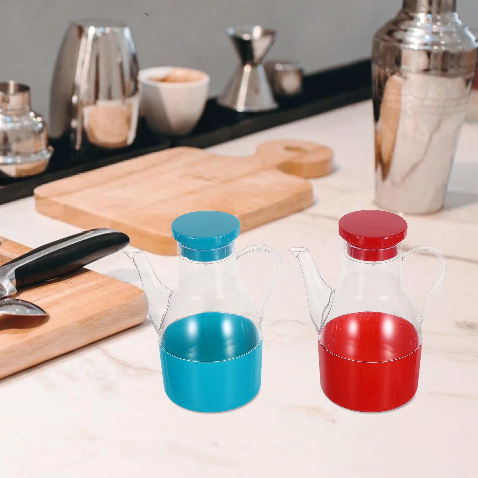 

2Pcs Oil Bottle Dispensers Kitchen Condiment Household Supplies 500ml Olive Oil Vinegar Sauce Container Kitchen Condiment Bottle