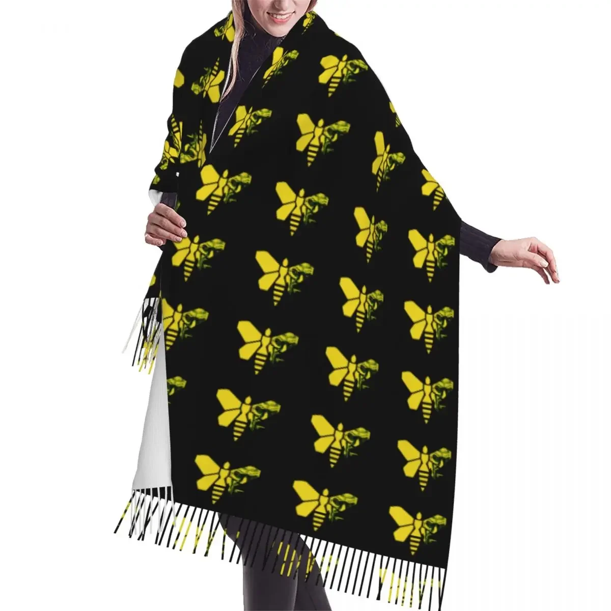 Ladies Long Heisenberg Walter White With Bee Gift Scarves Women Winter Soft Warm Tassel Shawl Wraps  Tv Show Scarf