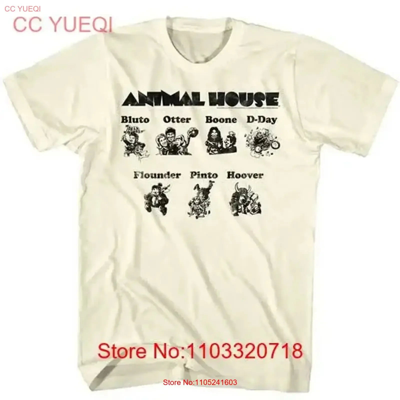Frat College Comedia Casa de animales clásica Película vintage John Belushi Camiseta 50 Lavado Transpirable Ligeramente casual vintage
