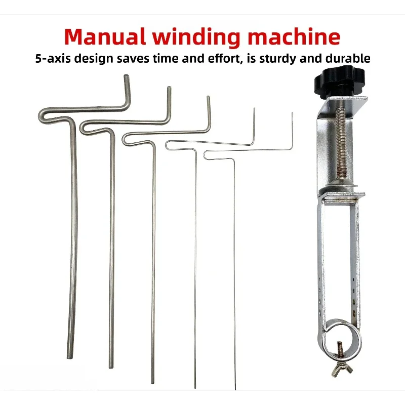 5-Axis Manual Spring Coiler Wire Winding Shaft Uniform Coil Tool For DIY Jewelry Cord Braiding Handcraft Processing Accessory