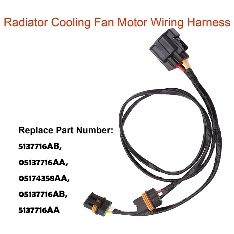 Chicote de fiação do motor do ventilador de refrigeração do motor para dodge charger magnum chrysler 300 substituição 5137716ab 5137716aa