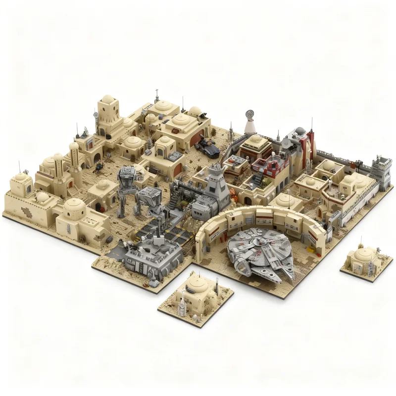28842pcs MOC Star Battle Tatooine Mos Eisley SPACEPORT Model Building Blocks Toys Christmas Gift Construction Assemble Craft DIY