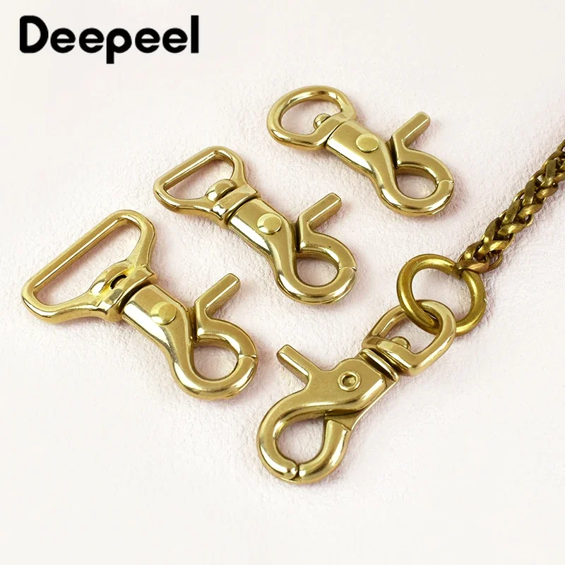 2/5/10P 10-25mm Brass Swivel Lobster Buckle Snap Hook for Keychain Trigger Clasp Bag Strap Connect Carabiner Clip Bag Accessorie