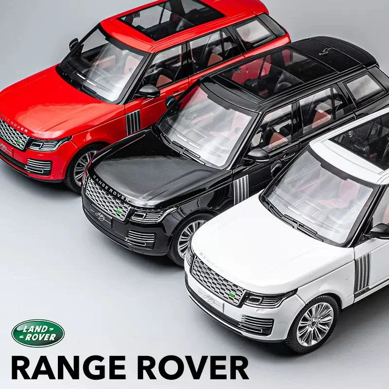 1:18 Large Land Rover Range Rover Alloy Car Model Simulation Sound And Light Pull Back Toy Car Boy Collection Decoration Gift