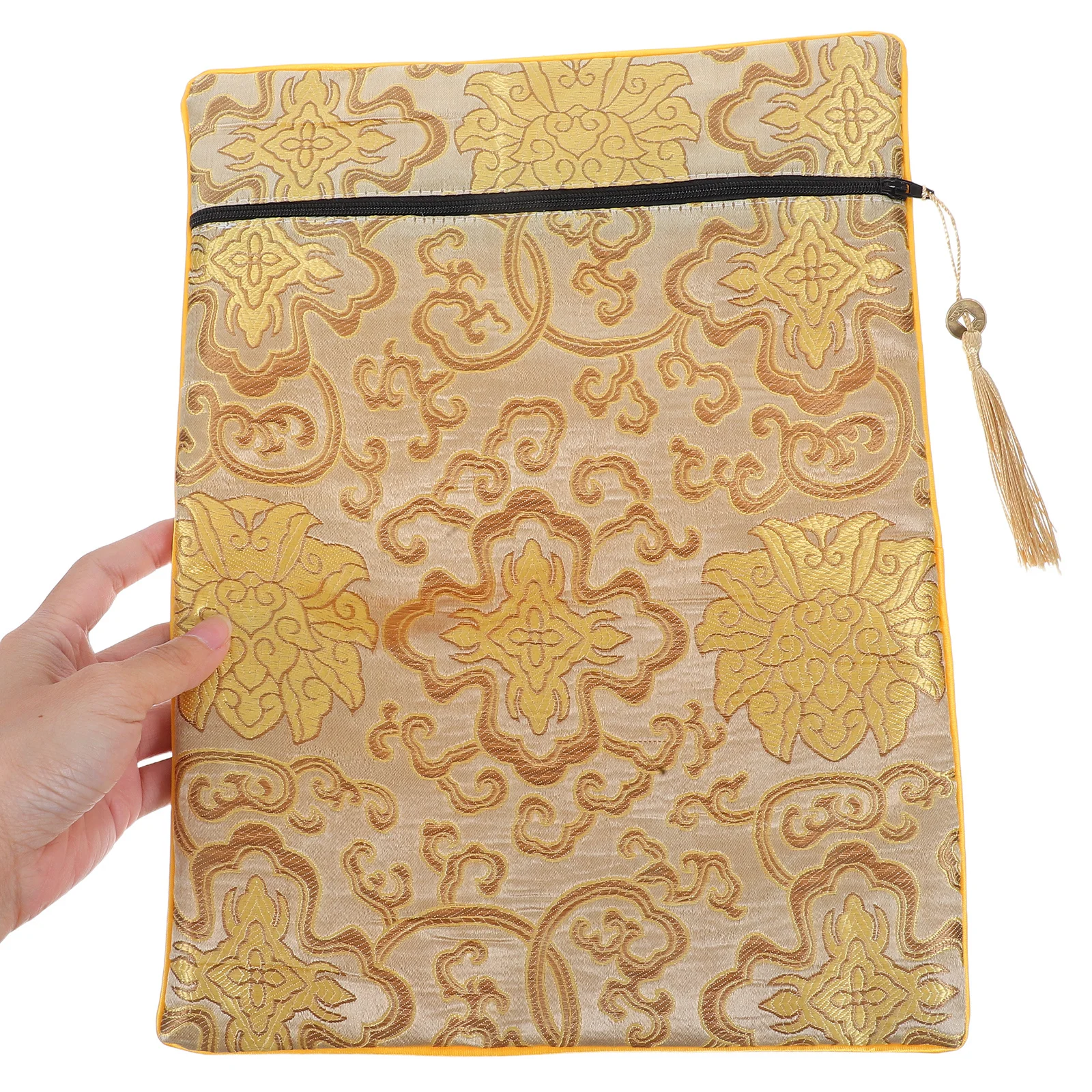 Bible Cover Case Soft Cloth Scripture Pouch with Tassel Secure Zippered Closure for Prayer Book Organization and Gift Giving