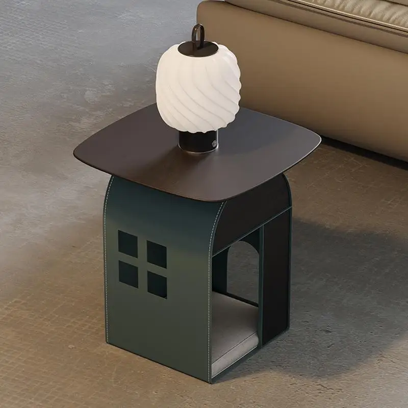 Small apartment sofa corner, simple mini coffee table bedside table