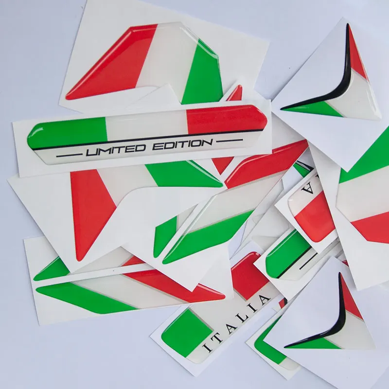 3D Motorcycle Decoration Stickers Front Fairing Decals Italy Flag Stickers Case Sprint Flag Waterproof Fuel Tank Trim