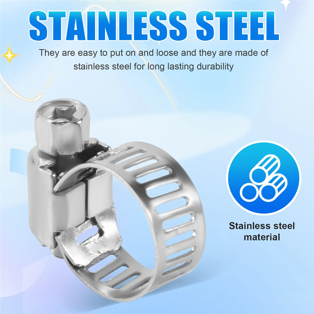 خرطوم الأنابيب المشابك 15 قطعة الفولاذ المقاوم للصدأ 8 مللي متر إلى 12 مللي متر خرطوم الأنابيب المشابك مقاطع السحابة