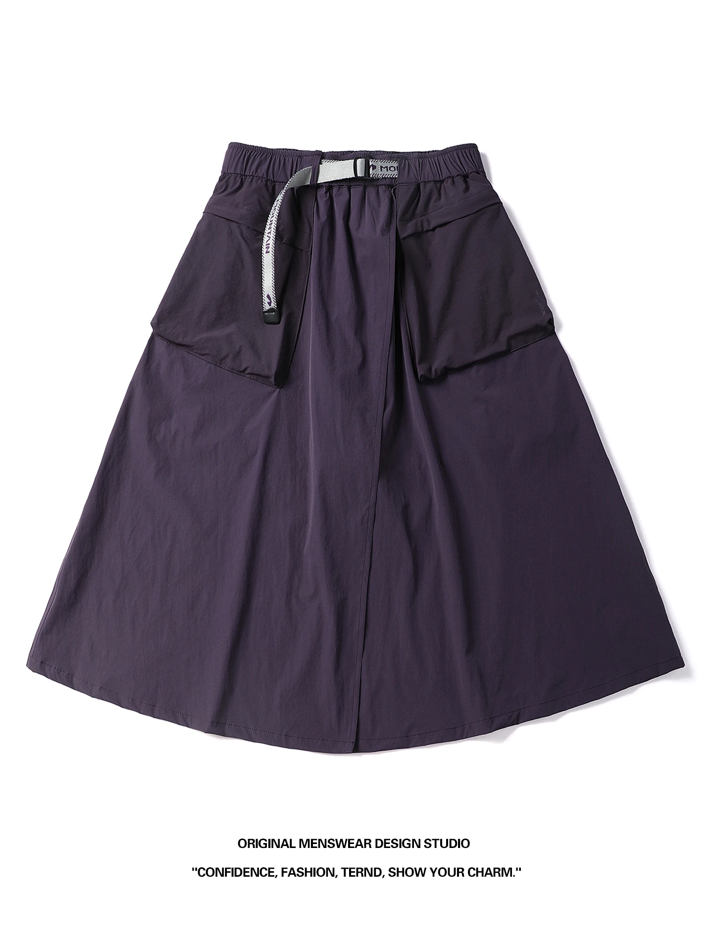 

Outdoor Workwear High Waist Loose Fit Midi Skirt Women's Quick Dry Utility Pocket Design Sporty Slimming A-Line Skirt