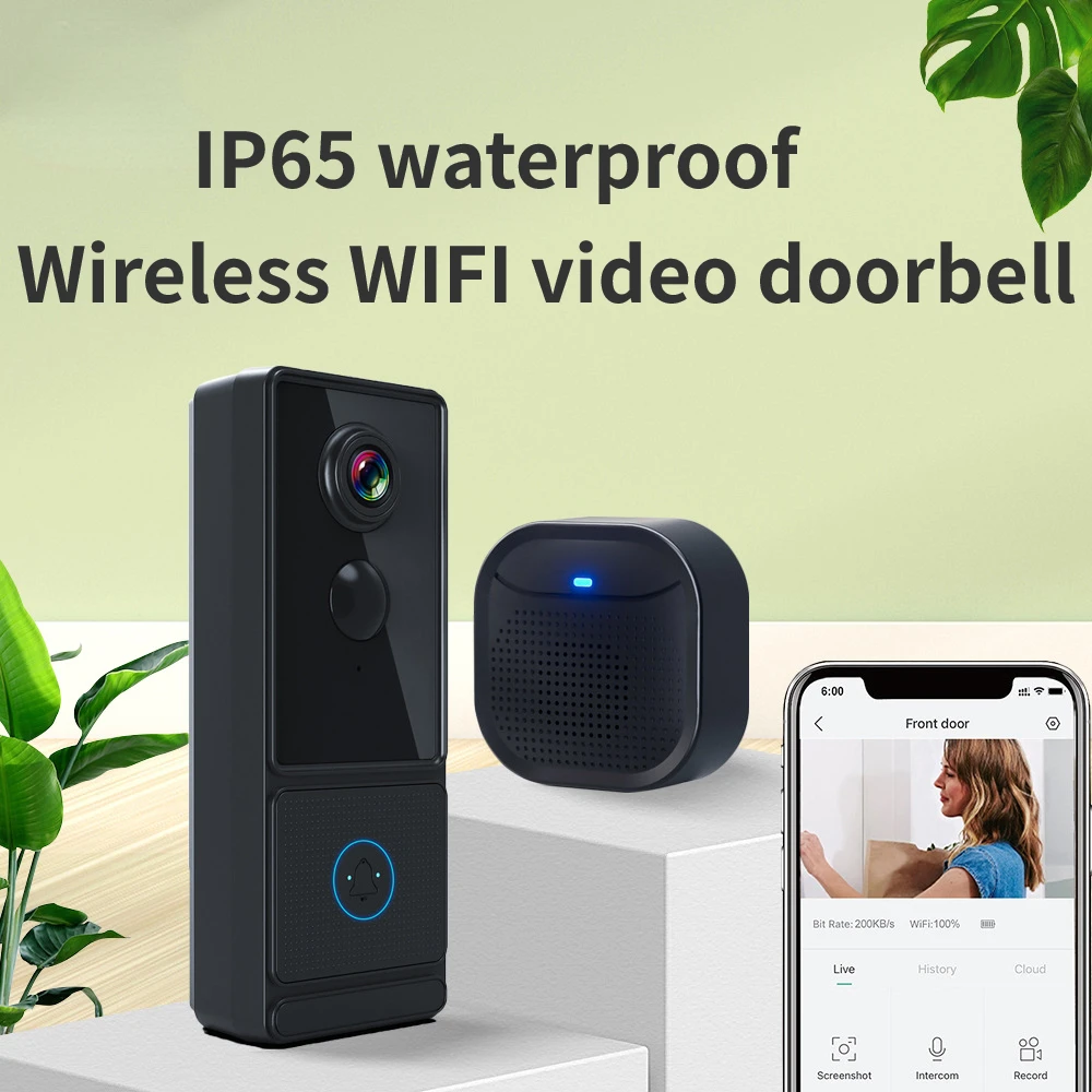 

Smart Home Wireless WIFI Video Doorbell IP65 Waterproof Voice Intercom Mobile Phone Remote Monitoring Alarm PIR Motion Detection