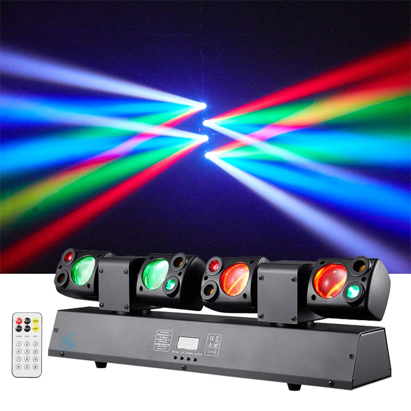 LED 80W RGBW Multicolor Stage Bar Double Head Beam Moving Head Light For DJ Disco Party  Club Event