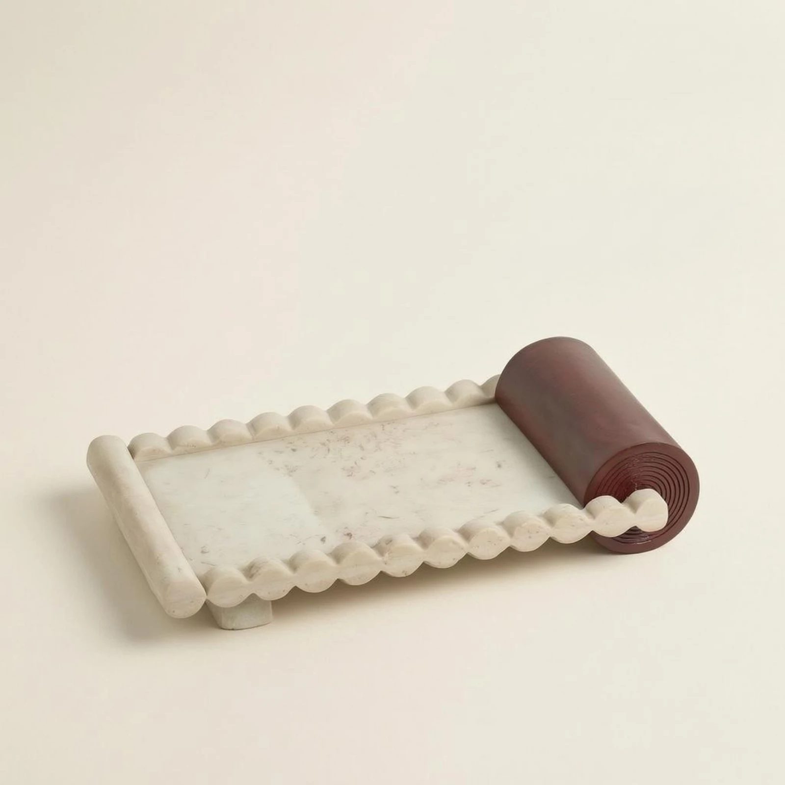 Faux Onyx-Like Stone Tray Stone-Look Decorative Fruit Tray Home Decor Boho Style Long-Lasting