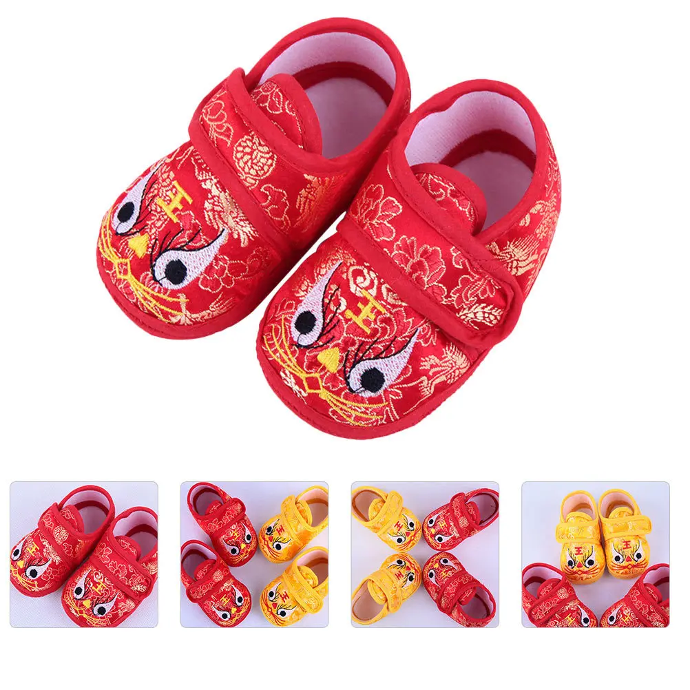 

1 Pair Baby Walking Shoes Size 13 Nonslip Comfortable Infant Color Tiger-Head Design Breathable Cartoon Newborn Gift