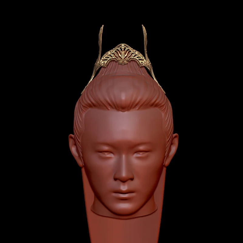 Resin Classic Headwear Chinese Antique Gold Crown Ninja Warrior Swordsman Accessories Wuxia TV Movie Play