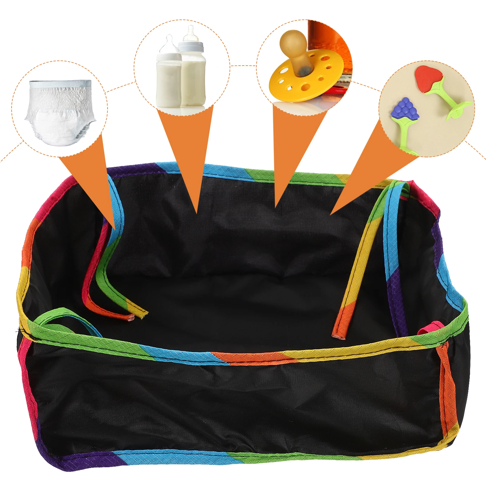 

Baby Storage Basket Large Capacity Organizer Pouch Replacement For Stroller Bottom Durable Oxford Cloth Universal Fit Toddler