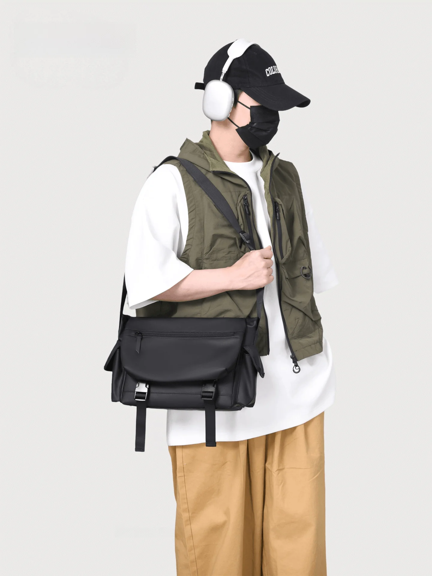 Porter-Bolso cruzado para hombre, portátil, de viaje, para ir al trabajo, pequeño, estilo ular, deportivo, tela Ox sua...