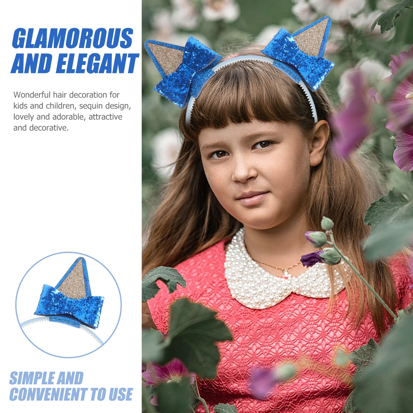 

1 Set Cat Ear Bow Headband Kids Accessories Cute Clip For Ear Hairband Girl Kawaii Hair Clips Bow Hair Clip Kids