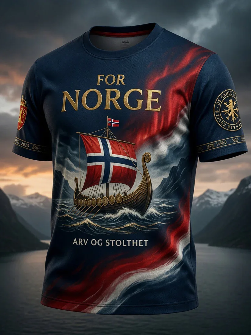 Vintage Norway Patriotic Tee G - 3D Printing Eagle recension och pris