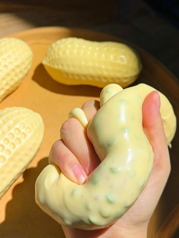 Erdnuss-Quetschball Knuspriges Stressabbau-Spielzeug Handgemachter Quetschball Butterweiches Gefühl Fidget-Spielzeug ASMR Sensorisches Spielzeug für Erwachsene