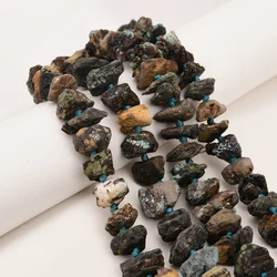APDGG Natural Mix Color Africa Turquoise Rough Gems Stone Freedom Nugget Beads 15.5