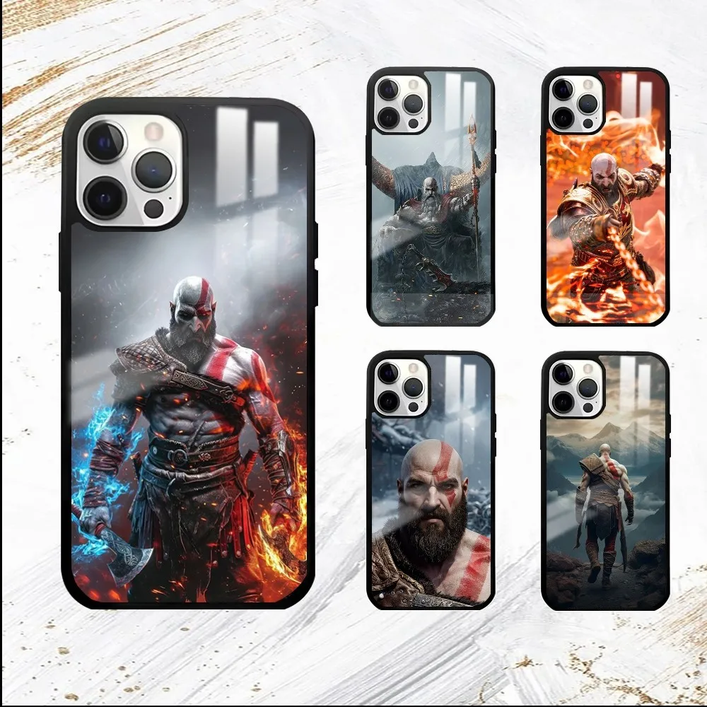 Kratos G-God of War Phone Case For iPhone 16 15 14 13 12 11 Pro Max Plus Mini PC Fashion mirror phone case