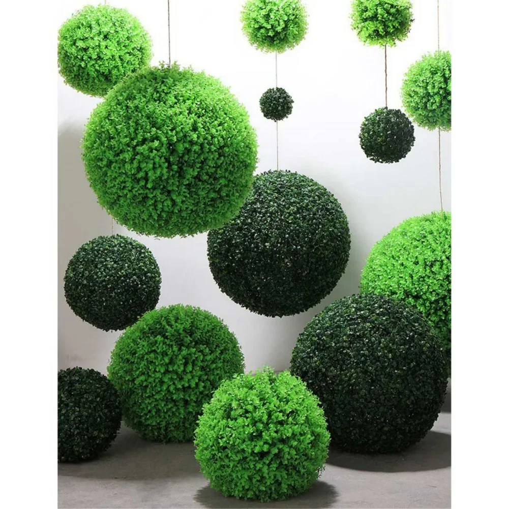 Artificial Milan Grass Ball Simulation Green Plants Ball Fake Flower for Wedding Home Garden Outdoor Fake Plants DIY Decoration