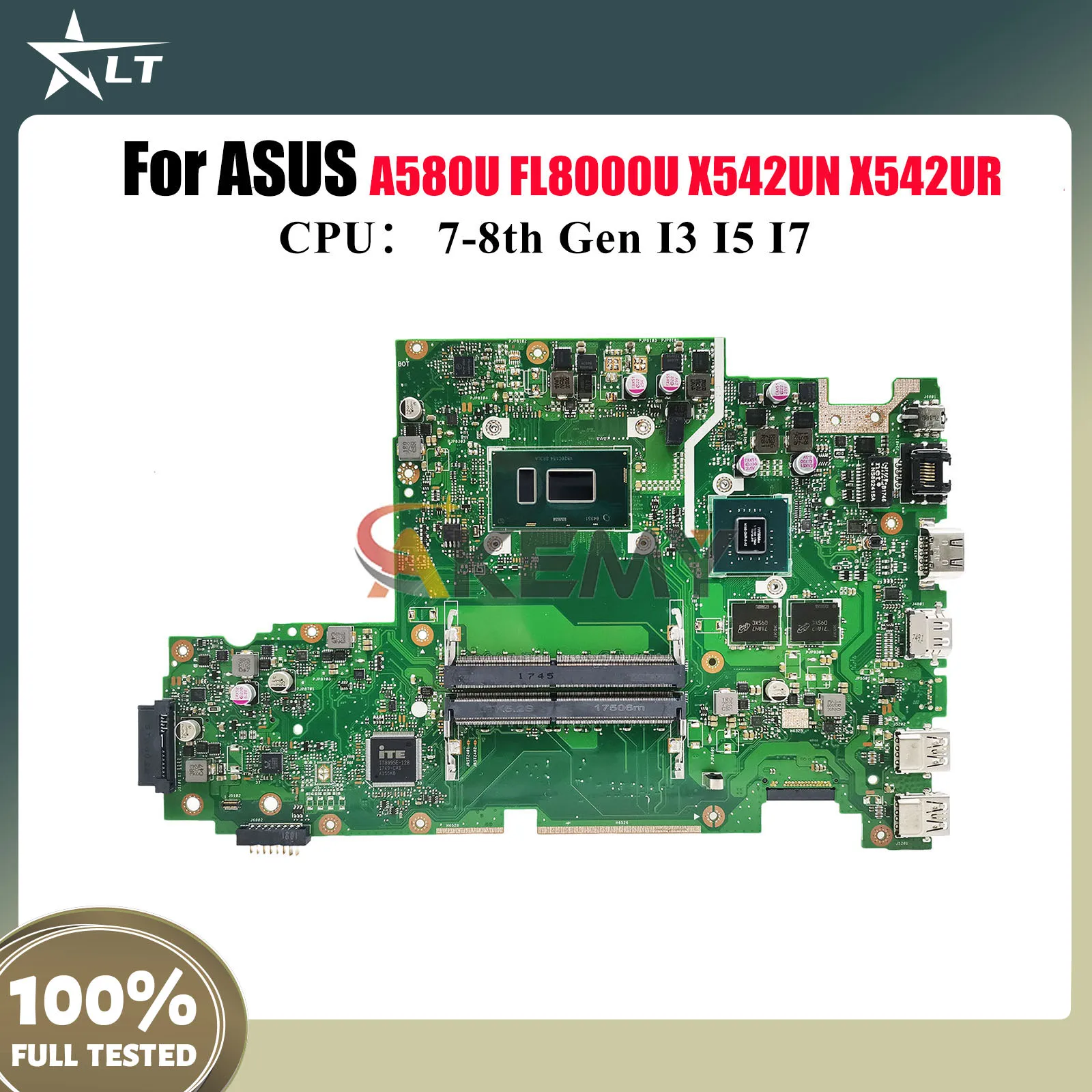 

Материнская плата для ноутбука X542UQ для ASUS X542UQR X542UF X542UN X542UR X542U X542URV FL8000U A580U X542URR с процессором I3 I5 I7