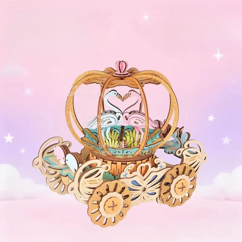 

Cute Pumpkin Cart Cat Princess Wooden Creative Girlfriend Gift